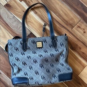 Dooney & Bourke Black and Brown Logo Tote